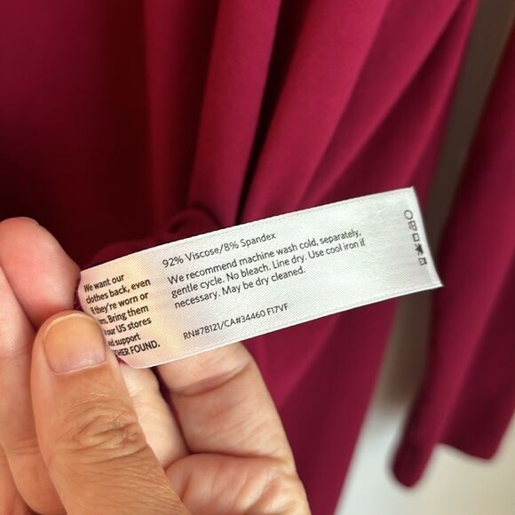 Eileen Fisher women Crew neck tunic long sleeve red maroon deep red size Med EUC - Picture 8 of 9